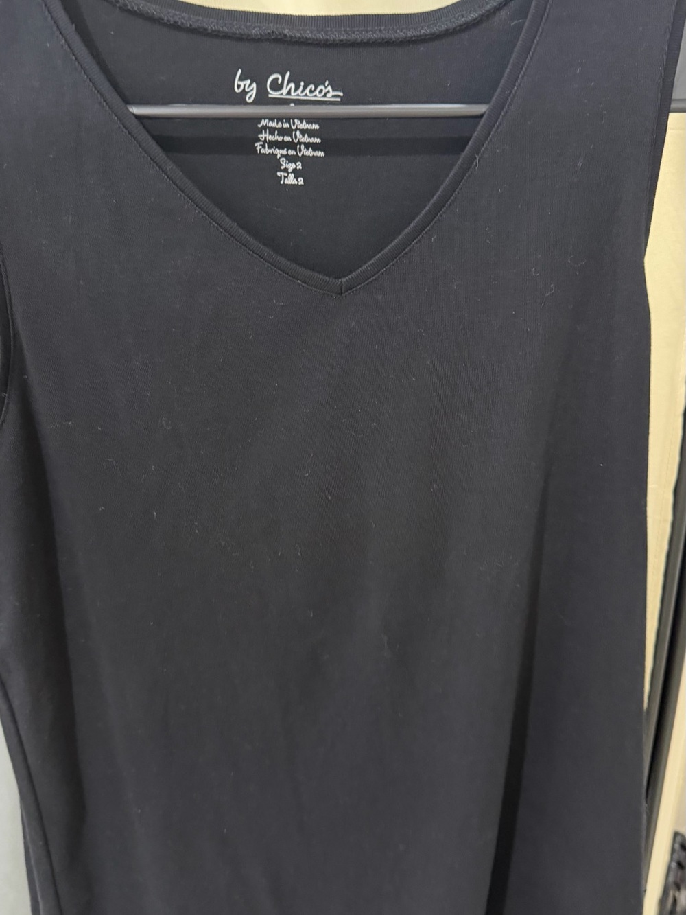 Chico’s Women’s Tank Tops Size 2 L 100% Cotton V-Neck Set of 3 - Picture 2 of 7
